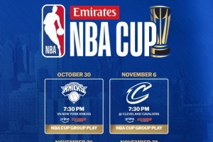 76人NBA杯赛赛程：10月31日首战尼克斯 11月连战骑士热火步行者